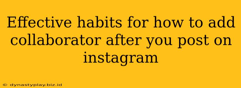 Effective habits for how to add collaborator after you post on instagram